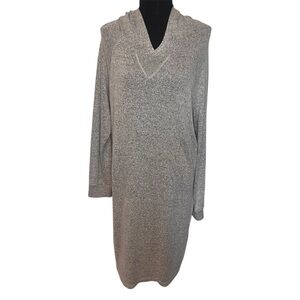 Olivia Rae Heather Gray Hooded Lounge Dress XL Soft Knit Sleepwear  USA Made